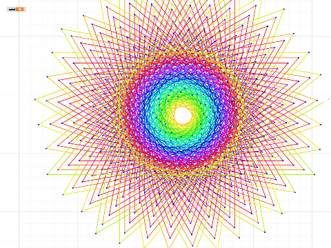 Multi colored spiral starburst