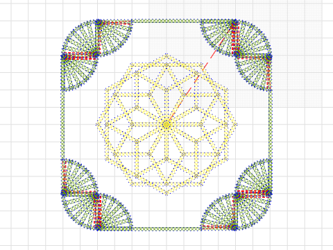 Hexagon Center With Fan Border