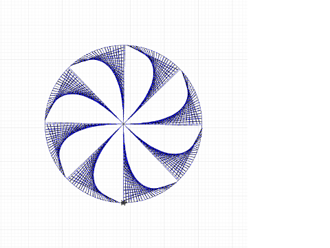 Curves in a Circle - Number of Sectors Can Be Changed