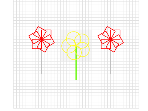 Flower and Pinwheel JA