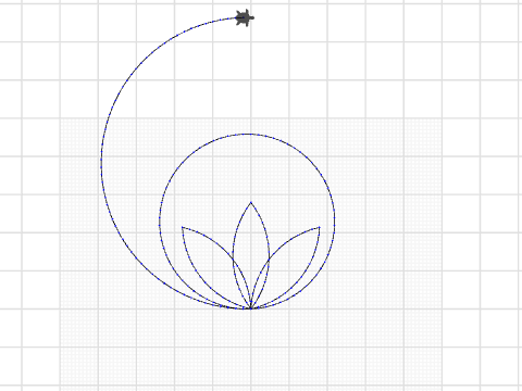 Blume mit Kreis und Blatt