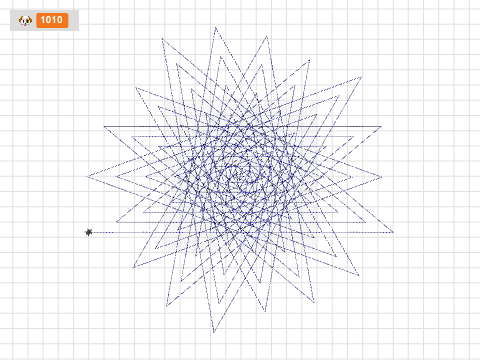 #6 Using variables to make spirals Parsons Problem