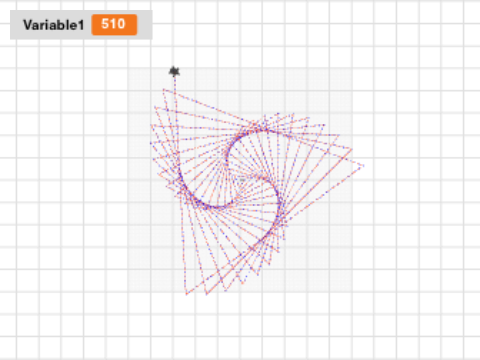 #6 Using variables to make spirals Parsons Problem