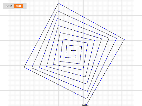 TurtleArt 4: Square Spiral with Variables