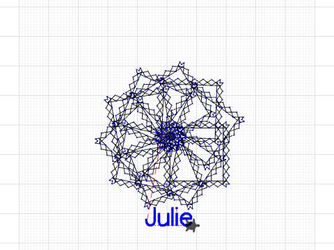 Juliette name rotating square cross stich finale