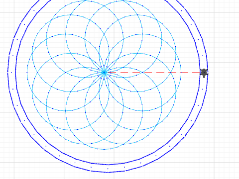 coaster with flower spirograph in the middle 