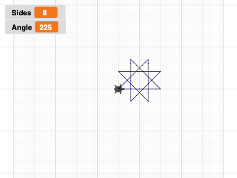 Eight sided star polygon