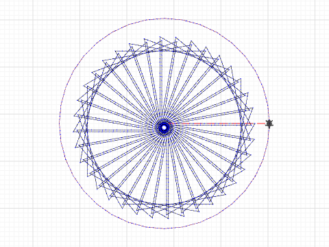 coaster with triangle spirograph in the middle