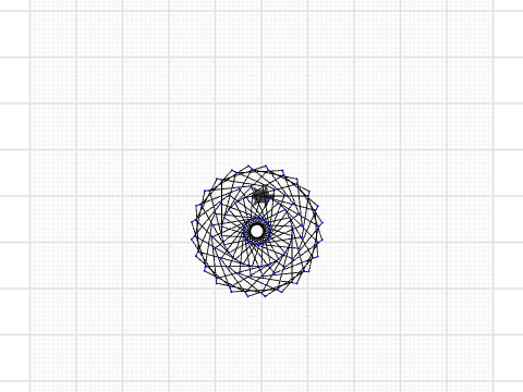 GM building up a square pattern step by step for teaching