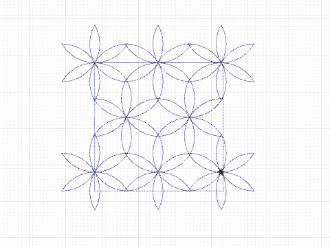 Sashiko - Mitsuba - Trefoil Pattern By Hokusai