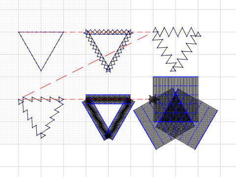 triangle different stitches