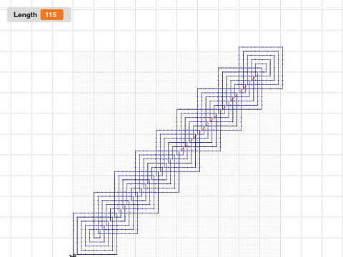 Diagonale mit 9 Fliesen