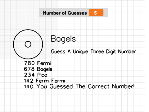 Bagels - Guess A Unique Three Digit Number