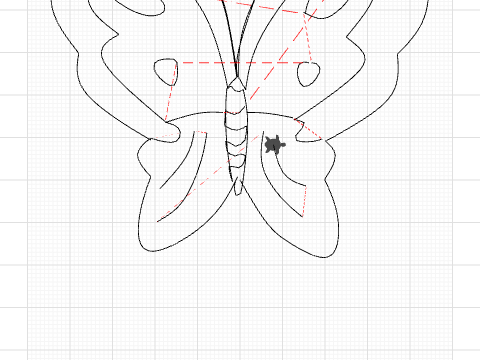 free curve painting butterfly