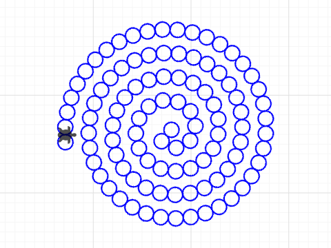 Arithmetic Spiral with Evenly Spaced Circles