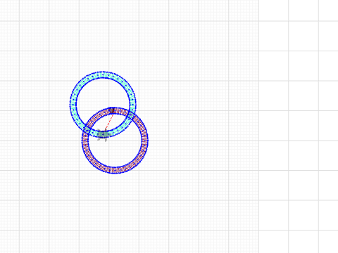 interlocking rings- jump stitch