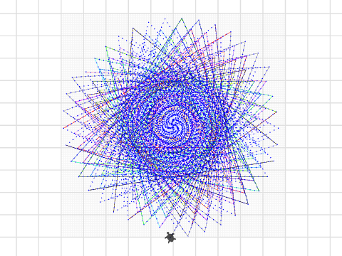 Multi coloured triangle spiral