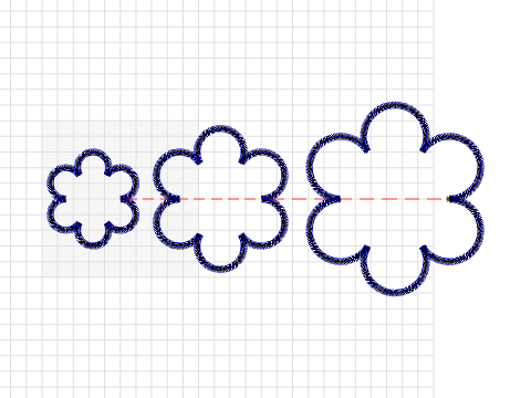 3 flowers with 6 petals