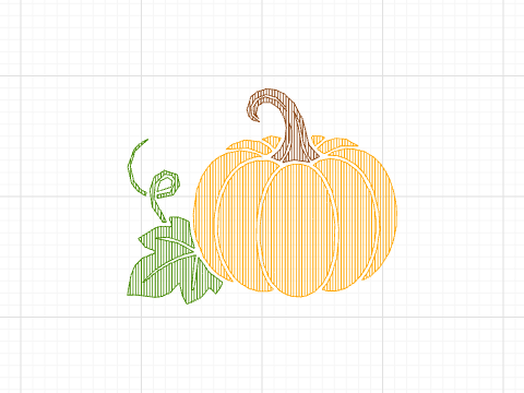 Traced Pumpkin in TurtleStitch Studio